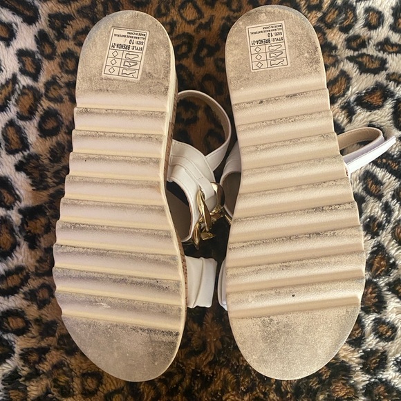 YOKI women’s white low platform shoes - worn 1 night only - adjustable strap 10 - Picture 2 of 4